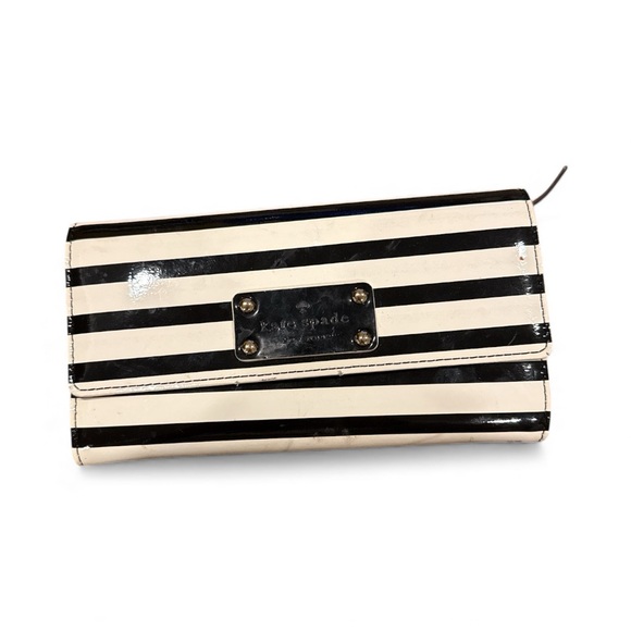 Kate Spade Black and White Striped Wallet - Picture 2 of 6